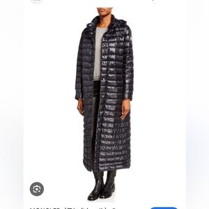 Moncler chocolat giubbotto coat in black